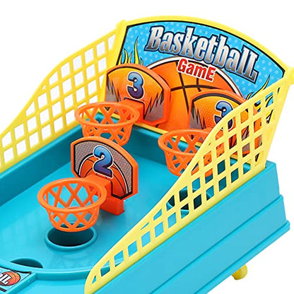 Chrees Desktop Finger Basketball Shooting Prop, 2 Player Mini Tabletop Basketball Hoop Game Compact Plastic Sports Games for Family Interactive Birthday Christmas Party