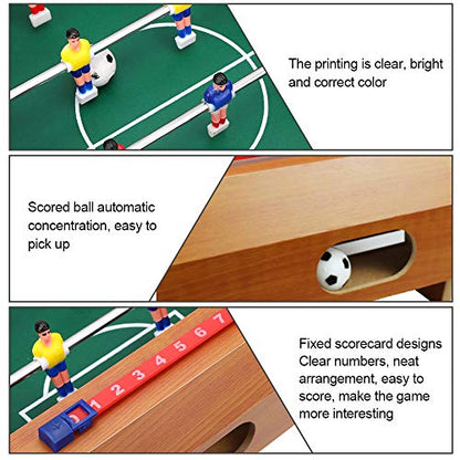 Table Soccer Game for Kids, Portable Educational Table Top Foosball Game with Ball and Score Keeper, Mini Foosball Table for Adults and Kids, 360 Degree Rotation, Easy to Store