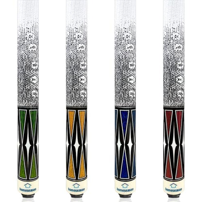 HomeSeason Pool Cue Stick 58" Billiard Cue Sticks 3D Printed Grip Professional Low Deflection Pool Sticks Maple Wood Pool Sticks 13mm Tip - color: 4-Pack-18/19/20/21oz