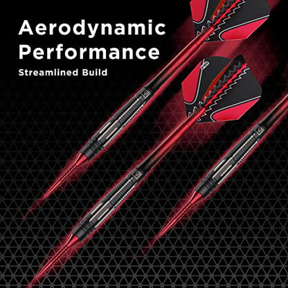 Viper Black Flux 90% Tungsten Conversion Darts, Professional Darts Steel Tip and Soft Tip Dart Set for Sisal and Electronic Dartboards, 20 Grams - color: Red