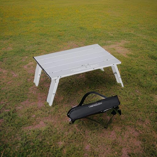 Old Bahama Bay Ultralight Aluminum Mini Table, 66lbs/30kg Weight Capacity, Foldable Small Beach Table with Retractable Legs,Suitable for Picnic Camping Outdoor Hiking - color: Silver