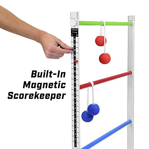 GoSports Portable Ladder Toss Game Set For Family and Friends - Durable Steel Construction and Easy Setup for Adults and Family - Backyard Toss Game for Family Party, Cookouts & Beach Fun