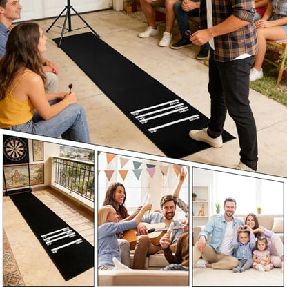 Dart Board Mat for Floor | Non-slip Shock Absorbing Cushioned Pad - with 4 Throw Distances 300x34cm Dart Carpet Mat - for Women Family Adult Playroom Living Room Bar - size: size:a