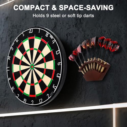 2 in 1 Dart Holder and Wall Dart Holder Made of Wood, Dart Holder, High-Quality Dart Holder, Presentation Display Darts Rack, Dart Holder, Premium Dart Accessories - color: Walnut colour