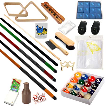 Pool Table - Premium Billiard 32 Pieces Accessory Kit - Pool Cue Sticks Bridge Ball Sets - color: Kit-7