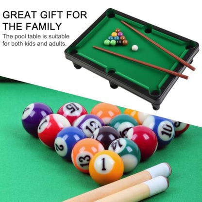 for mini Pool Table Set for Adults Portable Tabletop Billiards Game with for cues and Balls Compact Indoor Snooker Playset for Home Office Stress Relief(M) - size: Medium