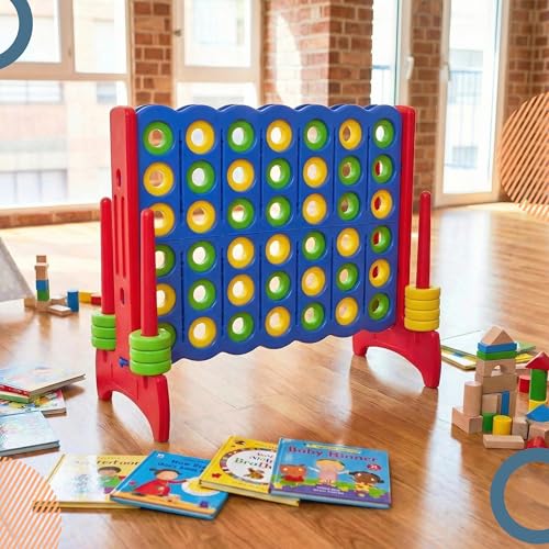Relaxdays Four XXL victories for outdoor, children and adults, (H x W x D): 110 x 120 x 55 cm, four in one row, with bag, blue/red - color: With Bag