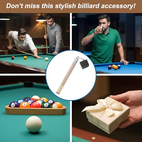 2 in 1Pool Chalk Holder, Square Pool Cue Chalk Holder and Cue Tip Pricker, 2 in 1 Billiards Accessories, Portable, Lightweight, Made of Wood and ABS