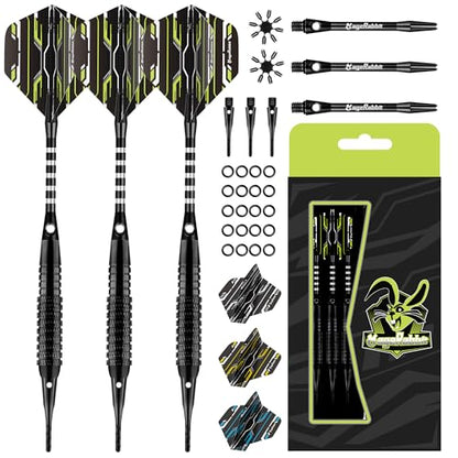 Darts Plastic tip,Soft Tip Darts Set，3pack 18g with Extra Tip,Dart Flights and Dart Shafts for Electronic Dart Board