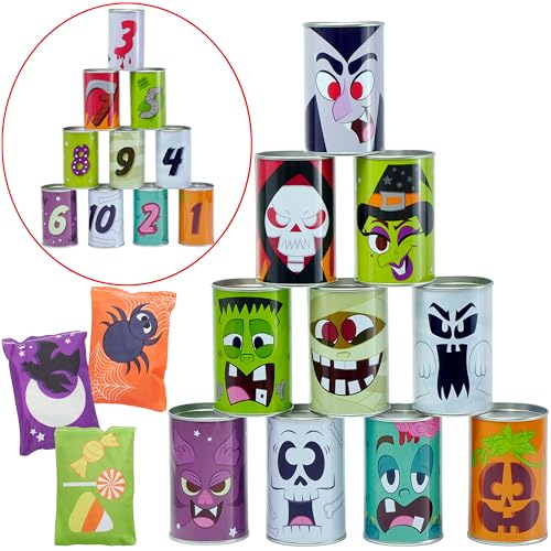 JOYIN 13 Pcs Halloween Carnival Can Bean Bag Toss Games for Kids & Adults Trick or Treat Decoration, Home Decor Party Favors Supplies, Homeschooling Backyard Game - style: Carnival Games