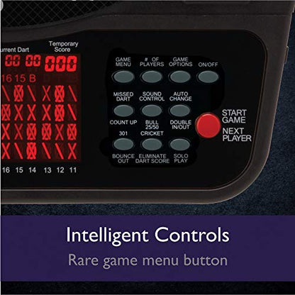 Viper 800 Electronic Dartboard, 15.5 in Regulation Target, 57 Games, 16 Players, 6 Darts Included, Black