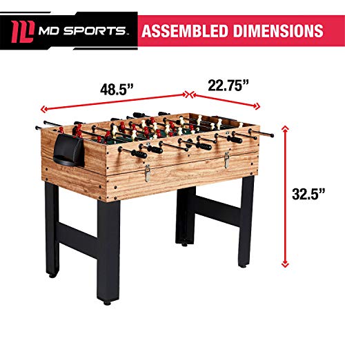Quick Assembly and Play 48 Inch 3-in-1 Combo Game Table, 3 Games with Billiards, Hockey and Foosball, Accessories Included