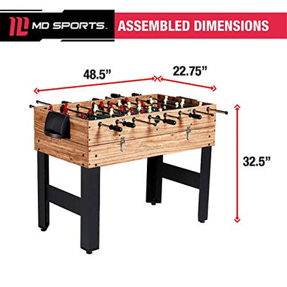 Quick Assembly and Play 48 Inch 3-in-1 Combo Game Table, 3 Games with Billiards, Hockey and Foosball, Accessories Included