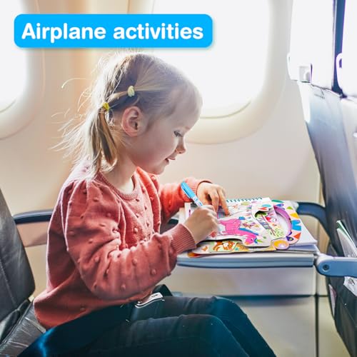 Avenir Reusable Water Coloring Book for Toddlers 3-5 – Mess-Free Paint-with-Water Travel Toy Airplane Activities Road Trip Quiet Book, Water-Reveal Activity Pad, 3-in-1 Creative Set - color: Riding&Flying