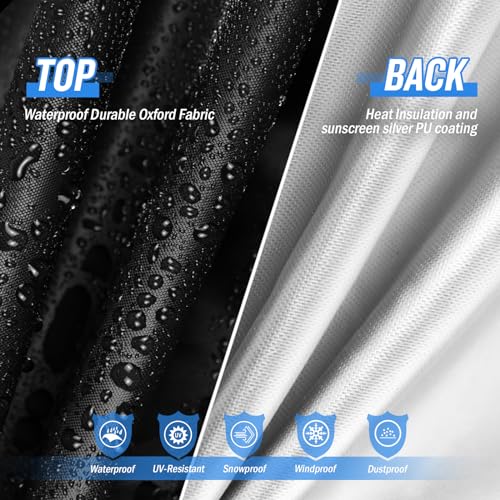 POMER Pool Table Cover - 102 inch Waterproof Table Cover for 8 Foot Snooker Billiard Tables Dustproof 7/8/9 FT Billiard Table Cover - 102x53x32 inch