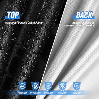 POMER Pool Table Cover - 102 inch Waterproof Table Cover for 8 Foot Snooker Billiard Tables Dustproof 7/8/9 FT Billiard Table Cover - 102x53x32 inch