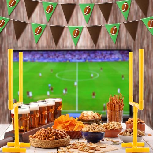 VioraWhite 2 Pcs Football Party Decoration 19.69" x 11.81" Plastic Football Goal Centerpiece Soccer Goal Post Field Post Decoration for Game Day Soccer Theme Party Decor - style: 19.69" X 11.81"