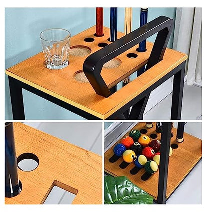 Pool Stick Holder Pool Cues Racks FreeStanding Solid Wood Rack Holds Up to 8 Cues Snooker Cue Rack Billiard Room Pool Hall