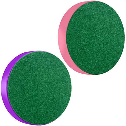 ONE250 Air Hockey Pushers and Red Air Hockey Pucks, Goal Handles Paddles Replacement Accessories for Game Tables (4 Striker, 4 Puck Pack) - color: Pink & Purple