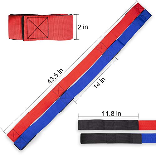 Three Legged Race Bands, 2 Sets, Team Building, 3 Legged Race Bands, Outdoor Party Group Game for Teenagers Adults, Cooperative Team Race for Birthday, Relay Race, Field Day, Backyard Activity Game - size: For 12 people（Red&Blue）