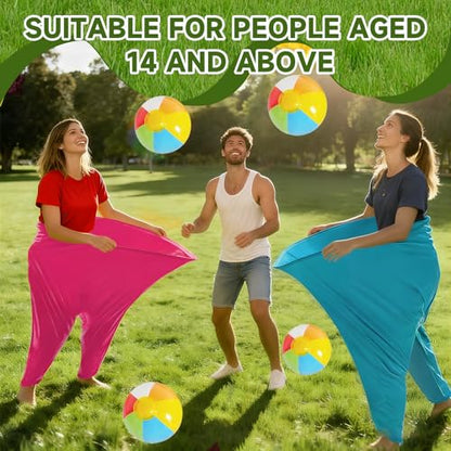 Granny Pants Yard Game, Granny Pants Outdoor Party Game Granny Pants Outdoor Game with Bouncy Balls and Pump Fun Family Reunion & Adult Yard Games for Groups - color: 4 Green+red+Blue+Yellow