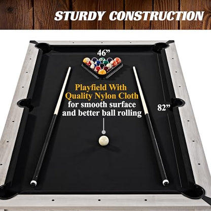 Barrington Billiards 7' Drop Pocket Pool Table 3-in-1 Combo Table, Dining Top, Table Tennis and Billiards with Accessories - style: 7 Ft. Monteray Gray
