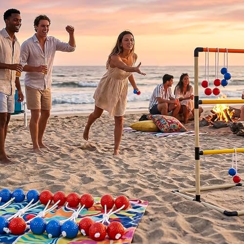 Cedilis 12 Pair Ladder Balls Replacement for Toss Match Golf Game Set Ladder Ball Bolas, Made from Real Golf Ball (6 Red + 6 Blue)