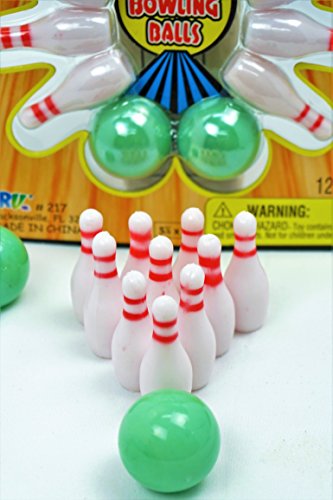 JA-RU Mini Bowling Set (2 Pack) Mini Bowling Pins & Bowling Balls | Small Tabletop Game for Kids | Bowling Party Favors, Stocking Stuffers, Classroom Prizes, & Bowler Gift Ideas. 217-2p - size: 2 Sets