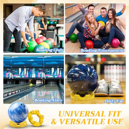 Yookeer Bowling Ball Spinner Stand, 360° Smooth Rotating Ball Cup Holder with Easy Multi-Angle Grip, Universal Bowling Accessories for Optimal Performance, Cleaning & Polishing - color: Yellow