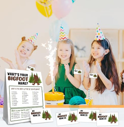 Bigfoot Birthday Party Decorations-Birthday Party Games,Bigfoot Theme Birthday Party Sign for Boys Girls,Kids Bigfoot Activity Cards,Bigfoot Activity Decoration Supplies,What's your Bigfoot Name - style: Bigfoot