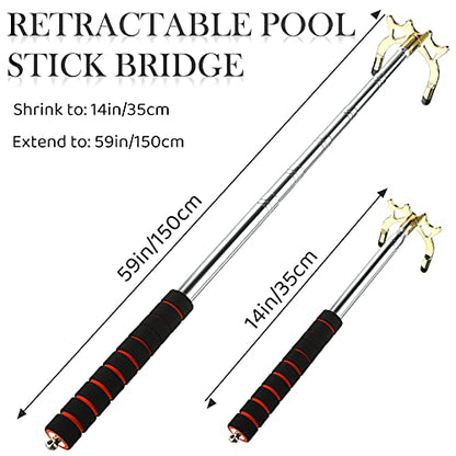 Skylety Pool Cue Snooker Stick Pool Table Accessories Retractable Billiards Cue Rest with Removable Brass Bridge Head - style: High Bridge Head
