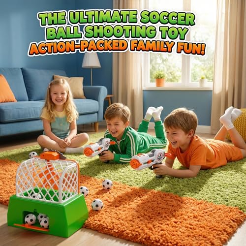 Kids Shooting Game Toy Set - 2 Pack Soccer Game 2 Foam Ball Blaster Launchers with 48 Soccer Balls, 6 Bowling Pins with LCD Score Display - Sports Toys for Boys Girls Ages 3+Years - size: 2-pack