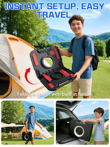 LED Light Up Kids Cornhole Board Set with Scoring & Sound Effects, 3-in-1 Portable Kids Bean Bag Toss Game for Adults & Family, Foldable Outdoor Toys for Backyard, Camping, Party (2 Boards, 8 Bags)