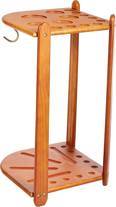 Viper by GLD Products Hardwood Corner Floor Billiard/Pool Cue Rack, Holds 10 Cues, Oak Finish, 26.25" L x 15.50" W x 15.50" H