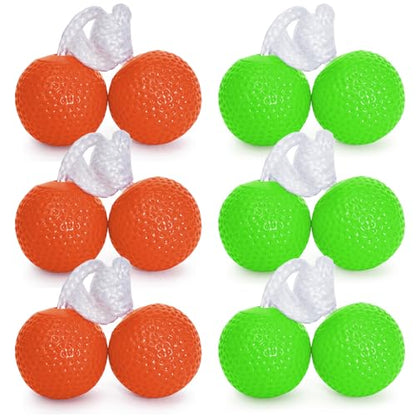 KH Ladderball Balls Set 6 Pack Replacement Balls Ladder Toss Game Balls Soft Golf Balls Safe for Kids - color: Orange,Lime Green