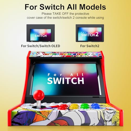 Retro Arcade Machine for Switch/OLED/Switch 2 with Chat C Button ,Red(Screen Not Included) - color: Red