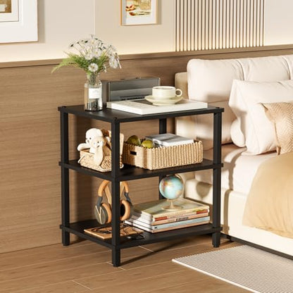 LELELINKY 3-Tier AV Media Player Stand, Stereo Cabinet, Modern Stereo Cabine,Game Console Shelf,Wooden TV Stand,Multifunctional Entertainment Center, Suitable for Home, Conference Room, Black - color: Black, size: 3 Tier