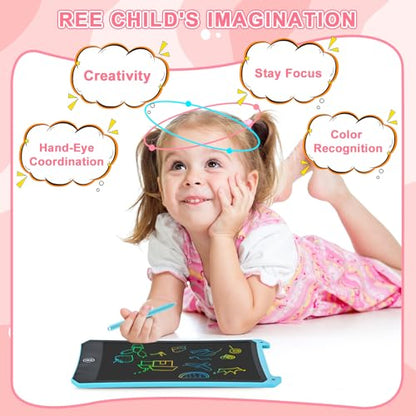 cimetech Toddler Girl Gifts, LCD Writing Tablet 2 Pack, Kids Toys for 3 4 5 6 Year Old Boys, 8.5 Inch Drawing Pad Painting Coloring Books, Travel Essentials Activities, Birthday Gifts Toddler Age 1-3 - color: 8.5'' Blue & Pink