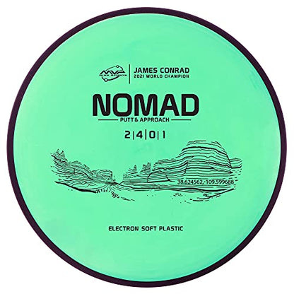 MVP Disc Sports Electron Nomad James Conrad Edition Disc Golf Putter (Choose Your Firmness/Colors May Vary) - size: 170-175g, style: Soft