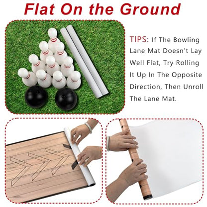 Mini Bowling Set, Indoor & Outdoor Home Bowling Set, Bowling Alley Set with Lane, Bowling Pins & Ball Set