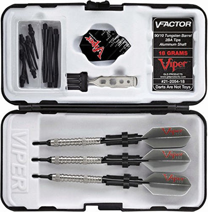 Viper V-Factor 90% Tungsten Soft Tip Dart Set with Case - style: Ringed (18 Grams)