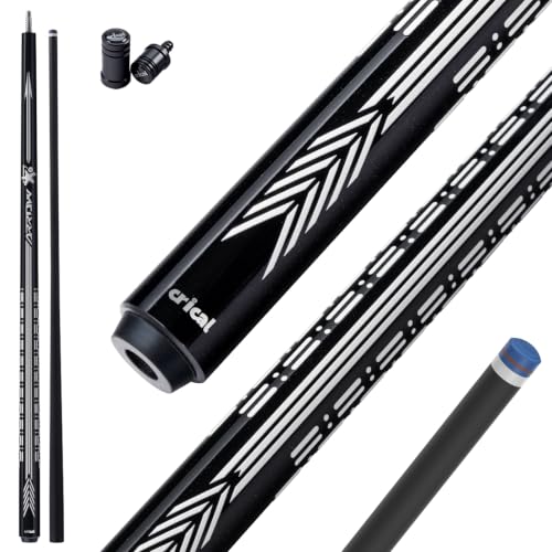 CRICAL Carbon Fiber Pool Cue Stick - 58" Low Deflection Professional Pool Cue with Pro Taper Shaft, 3D Anti-Slip Wrapless Grip, 12.5mm Tip & 3/8x8 Joint Billiard Stick for Enhanced Control & Accuracy - color: CL-PD-Black