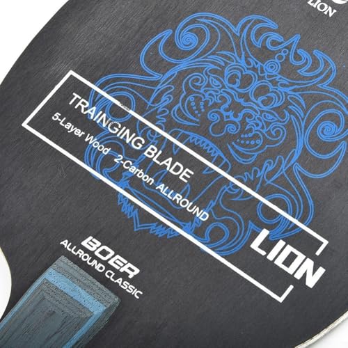 FABULETTA Table Tennis Blade, 7-Ply Carbon Fiber & Aryl Group Wood, Long Handle Horizontal Pong Racket Replacement, Professional Indoor Game Paddle(Long)