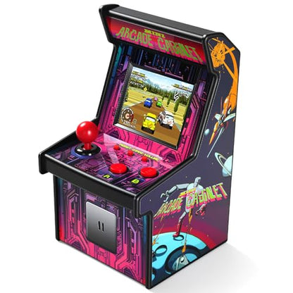 16 Bit Mini Arcade Machine Handheld Games Console for Kids Adults, 8-Way Joystick, 2.5'' Large Screen, 220 Built-in Classic Video Games, Gift for Kids