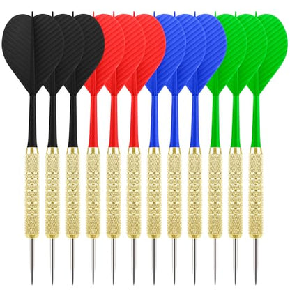 CyeeLife Steel Tip Darts,12 Pack Metal Tip Dart Set, Darts Metal Tip Set, Metal Darts for Dartboard
