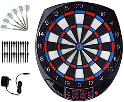 Electronic Dart Board, Lightweight Electronic Dartboard with LCD Scoring Displays, Double Protection Mesh Outer Ring Dartboard 16-Player Scoring and 27 Games with 243 Variations for Pub/Office