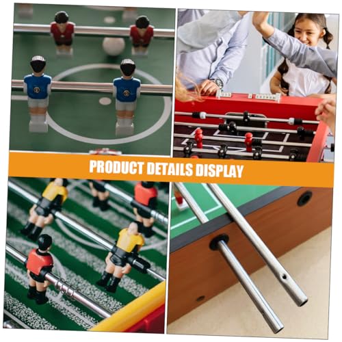 VOSAREA 3pcs Table Soccer Rods Metal Foosball Table Replacement Poles for Adults Boys and Girls Sturdy Operation Rods for Desk Soccer Machine Accessories