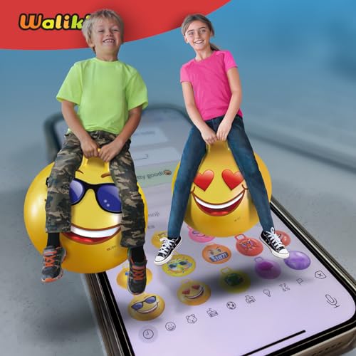 WALIKI Hopper Ball for Teens | Hippity Hop | Jumping Hopping | Bouncy Ball Field Day (22"/55CM) - color: Emoji 3, size: Ages: 10-15 (22")