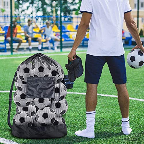 BROTOU Extra Large Mesh Ball Bag, Drawstring Socce Bag for Coach, Use for Basketball, Volleyball, Baseball, Mesh Equipmenbag with Adjustable and Portable Strap - size: 18" x 28"