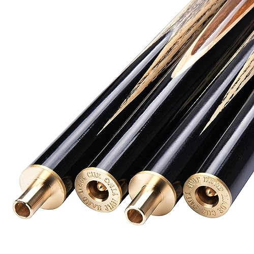 57" 3/4 Jointed Billiard/Pool/Snooker Cue Set 5 Face-Spliced Ash Shaft with A Leather Cue Case - color: Burl Butts